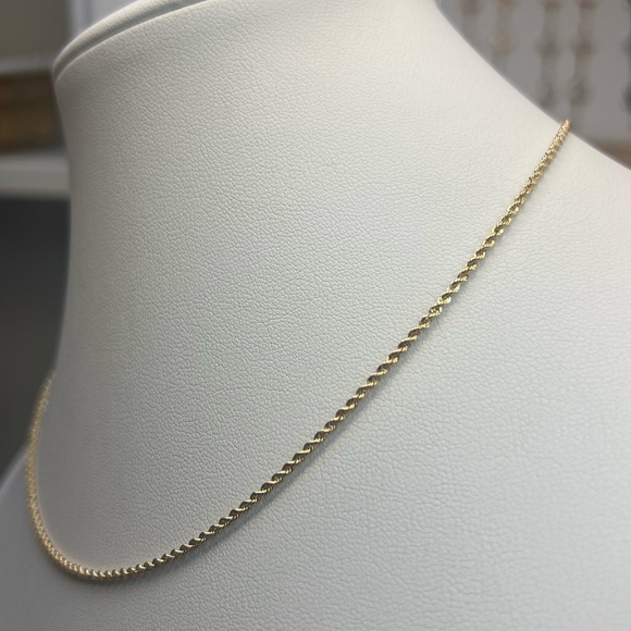 NSG12  Italian Made SOLID 14K Yellow Gold 16” Necklace - Picture 2 of 4